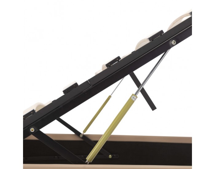 Sonata Хидравлично легло с LED капучино изкуствена кожа 180x200 cм