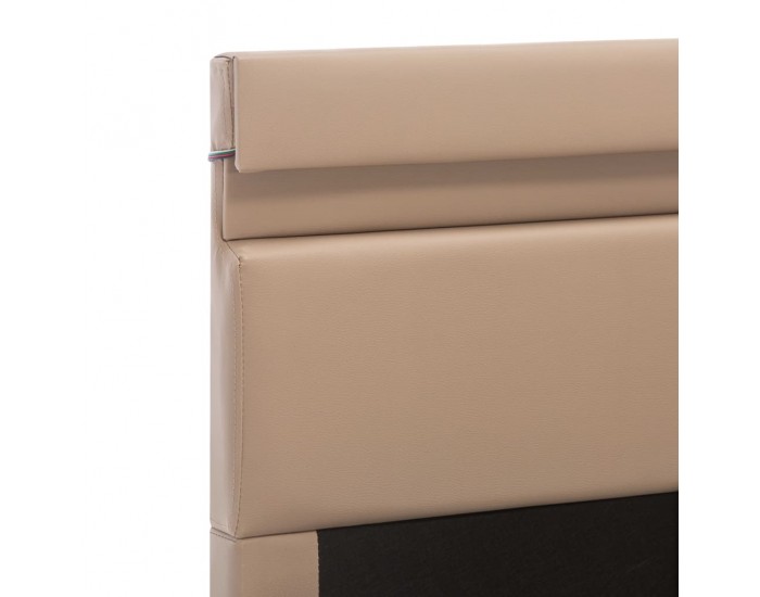 Sonata Хидравлично легло с LED капучино изкуствена кожа 180x200 cм