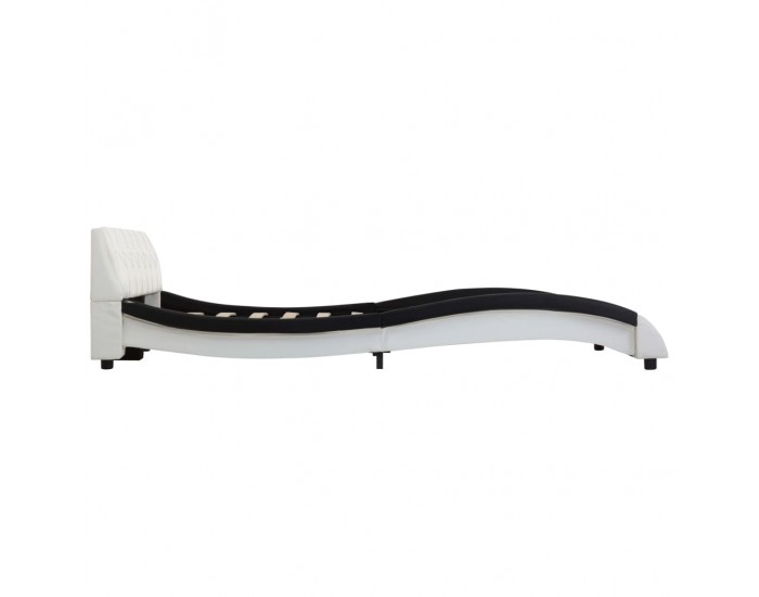 Sonata Рамка за легло, бяло и черно, изкуствена кожа, 140x200 cм