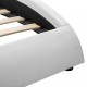 Sonata Рамка за легло с LED, бяла, изкуствена кожа, 140x200 cм