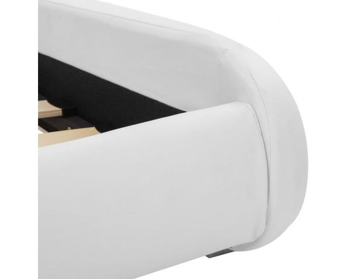 Sonata Рамка за легло с LED, бяла, изкуствена кожа, 180x200 cм