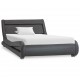 Sonata Рамка за легло с LED, сива, изкуствена кожа, 100x200 cм