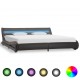 Sonata Рамка за легло с LED, сива, изкуствена кожа, 180x200 cм