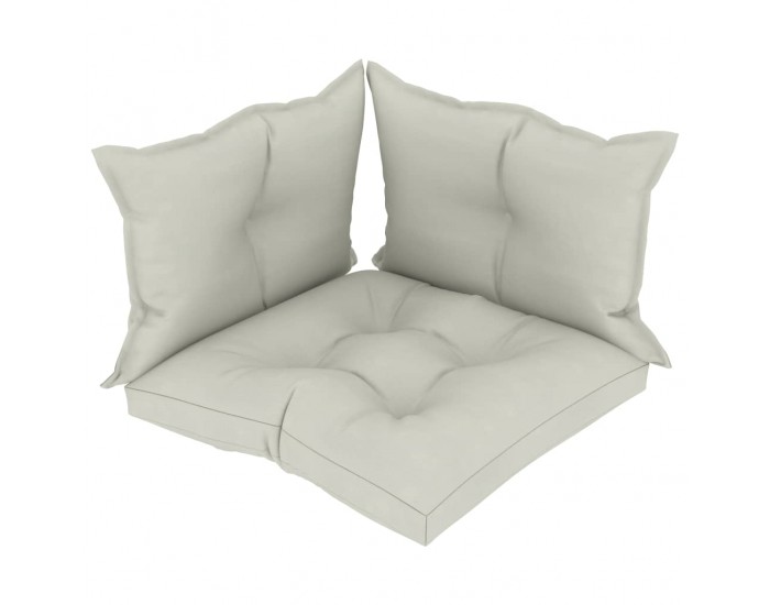 Sonata Палетни възглавници за диван, 3 бр, бежови, текстил