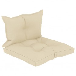 Sonata Палетни възглавници за диван, 2 бр, кремави, текстил - Модулни дивани