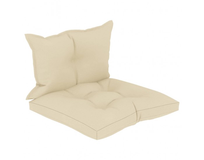 Sonata Палетни възглавници за диван, 2 бр, кремави, текстил