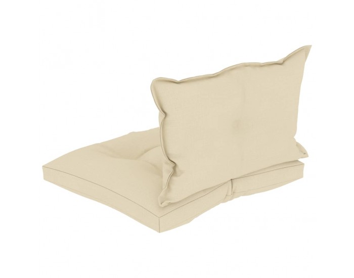 Sonata Палетни възглавници за диван, 2 бр, кремави, текстил