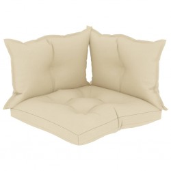 Sonata Палетни възглавници за диван, 3 бр, кремави, текстил - Мека мебел