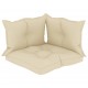 Sonata Палетни възглавници за диван, 3 бр, кремави, текстил
