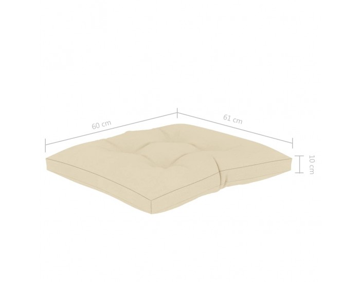 Sonata Палетна възглавница за под, 60x61x10 см, кремава