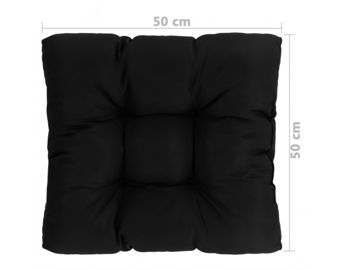 Sonata Градинска възглавница за сядане, черна, 50x50x10 см, текстил