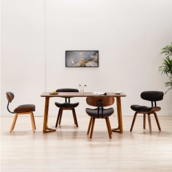 Sonata Трапезни столове, 4 бр, сиви, извито дърво и текстил - Трапезни столове