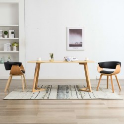 Sonata Трапезни столове, 2 бр, черни, извито дърво и изкуствена кожа - Трапезни столове