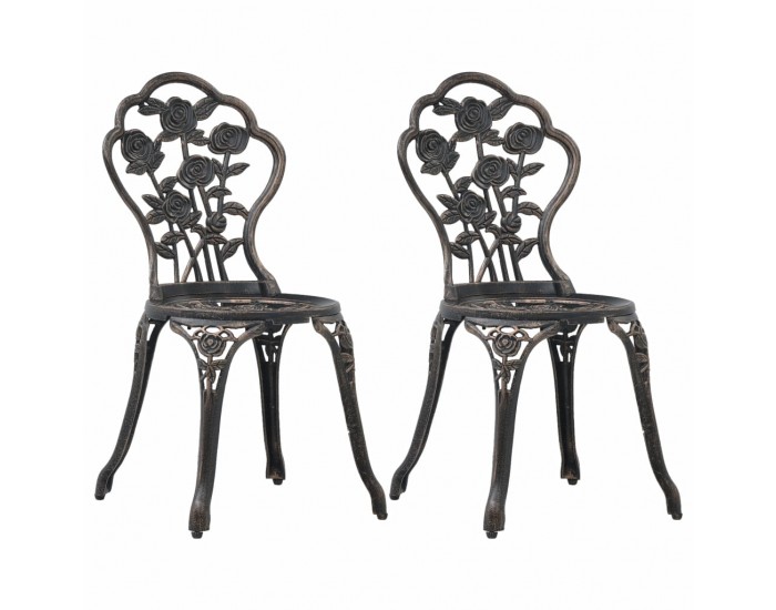 Sonata Бистро столове, 2 бр, бронз, лят алуминий