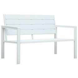 Sonata Градинска пейка, 120 cм, HDPE, бяла, имитация на дърво - Градински Дивани и Пейки
