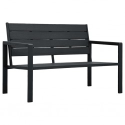 Sonata Градинска пейка, 120 cм, HDPE, черна, имитация на дърво - Градински Дивани и Пейки