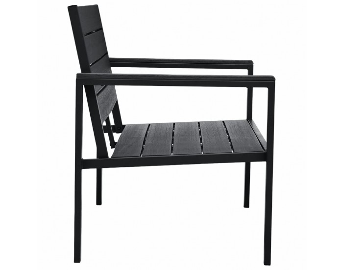 Sonata Градинска пейка, 120 cм, HDPE, черна, имитация на дърво Sonata Градинска пейка, 120 cм, HDPE, черна, имитация на дърво