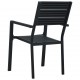 Sonata Градински столове, 2 бр, черни, HDPE, имитация на дърво