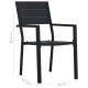 Sonata Градински столове, 2 бр, черни, HDPE, имитация на дърво