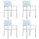 Sonata Градински столове, 4 бр, бели, пластмасов ратан