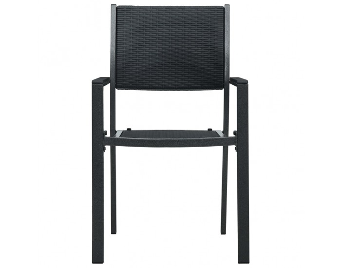 Sonata Градински столове, 2 бр, черни, пластмасов ратан