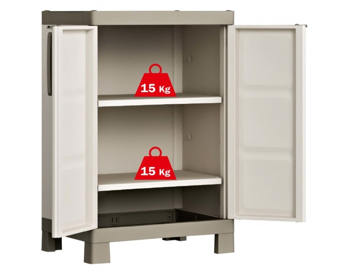 Keter Нисък шкаф Excellence, бежово и таупе, 65x45x97 см