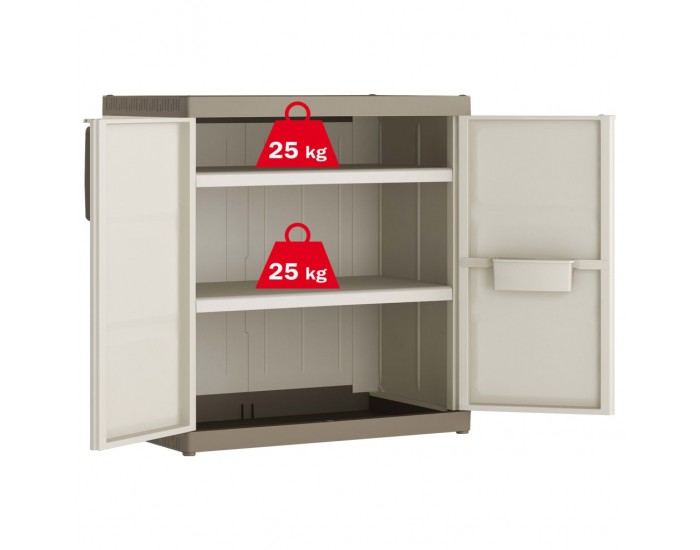 Keter Нисък шкаф Excellence XL, бежово и таупе, 89x54x93 см