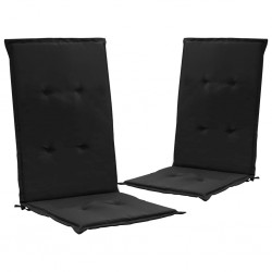 Sonata Възглавници за градински столове, 2 бр, черни, 120x50х3 см - Градински столове