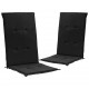Sonata Възглавници за градински столове, 2 бр, черни, 120x50х3 см