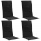 Sonata Възглавници за градински столове, 4 бр, черни, 120x50х3 см