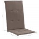 Sonata Възглавници за градински столове, 4 бр, таупе, 120x50х3 см