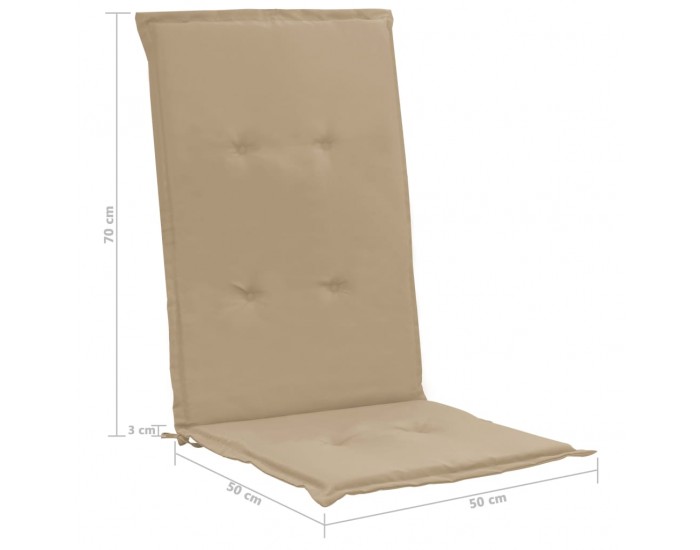 Sonata Възглавници за градински столове, 4 бр, бежови, 120x50х3 см