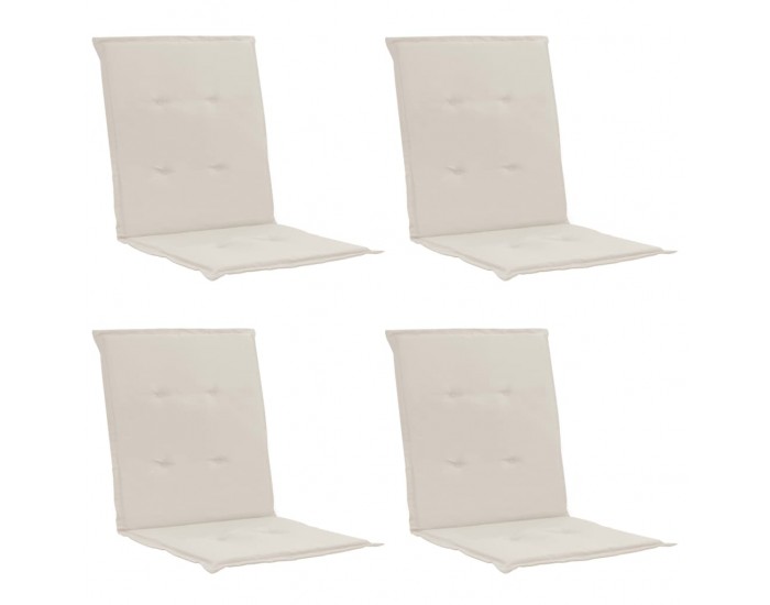 Sonata Възглавници за градински столове, 4 бр, кремави, 100x50x3 см