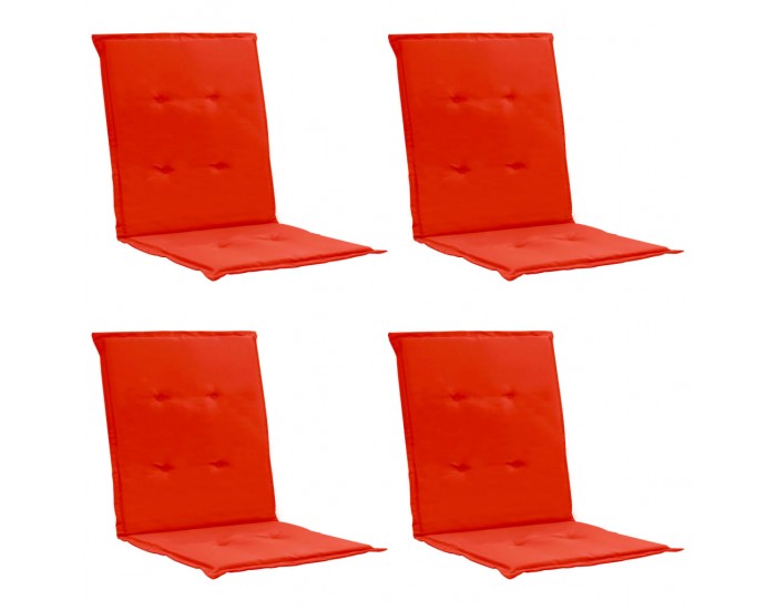Sonata Възглавници за градински столове, 4 бр, червени, 100x50x3 см