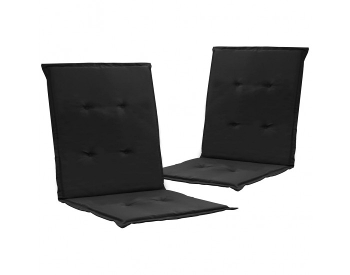 Sonata Възглавници за градински столове, 2 бр, черни, 100x50x3 см