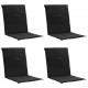 Sonata Възглавници за градински столове, 4 бр, черни, 100x50x3 см