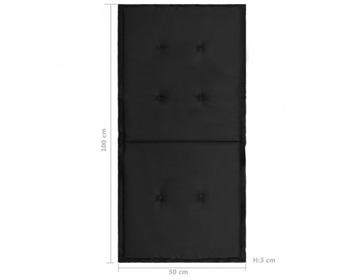 Sonata Възглавници за градински столове, 4 бр, черни, 100x50x3 см