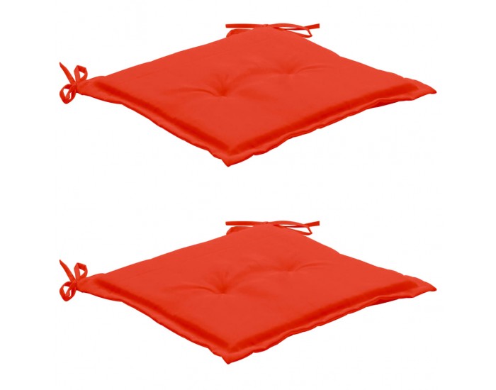Sonata Възглавници за градински столове, 2 бр, червени, 50x50x3 см
