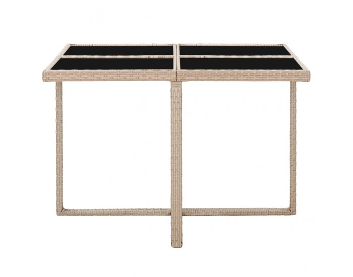 Sonata Градински комплект с възглавници, 5 части, бежов полиратан