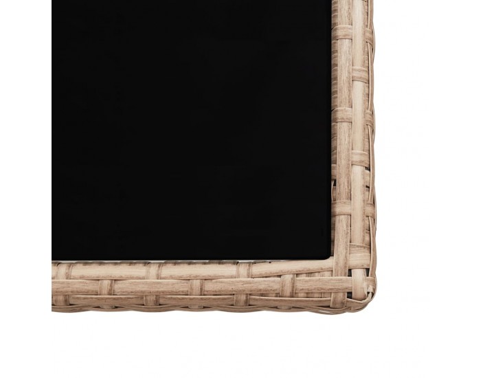 Sonata Градински комплект с възглавници, 5 части, бежов полиратан