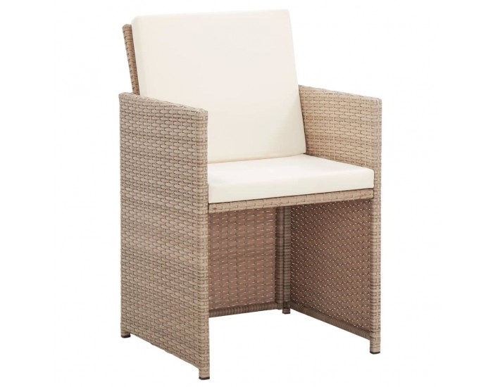 Sonata Градински комплект с възглавници, 5 части, бежов полиратан