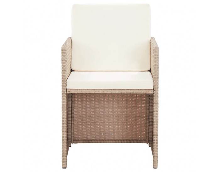 Sonata Градински комплект с възглавници, 5 части, бежов полиратан