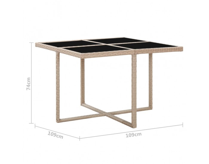 Sonata Градински комплект с възглавници, 5 части, бежов полиратан