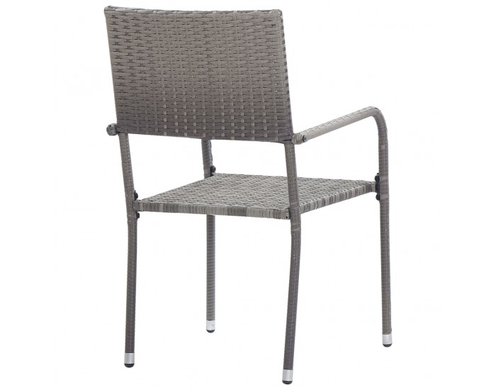 Sonata Външни трапезни столове, 2 бр, полиратан, сиви