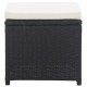 Sonata Градински табуретки с възглавници, 2 бр, черен полиратан