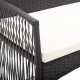 Sonata Градински комплект с възглавници, 4 части, черен полиратан