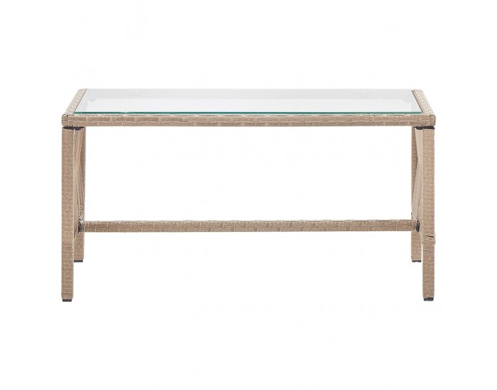 Sonata Градински комплект с възглавница, 4 части, бежов полиратан