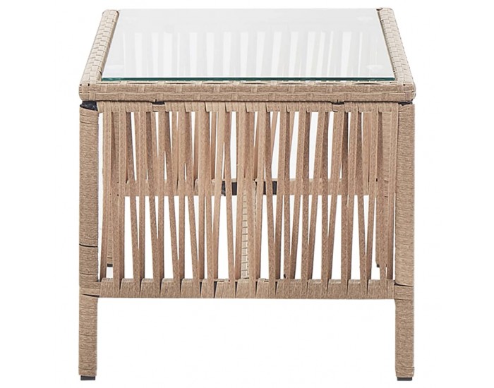 Sonata Градински комплект с възглавница, 4 части, бежов полиратан