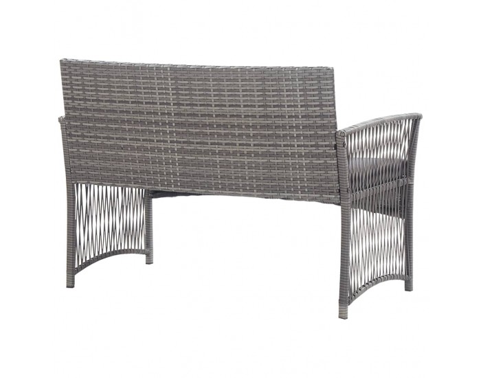 Sonata Градински комплект с възглавници, 4 части, полиратан, антрацит