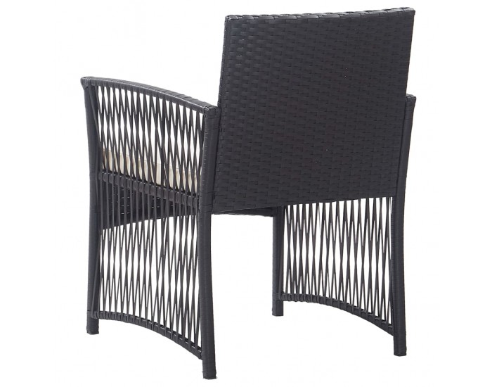 Sonata Градински кресла с възглавници, 2 бр, черен полиратан